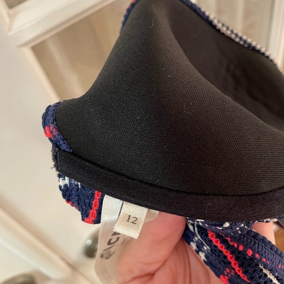 Fat Face Textured Blue Ted White Striped Bikini Set - Picture 9 of 11